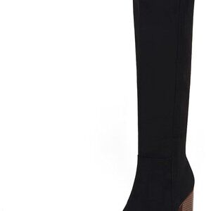 Women's Faux Suede Knee High Zipper Boots
